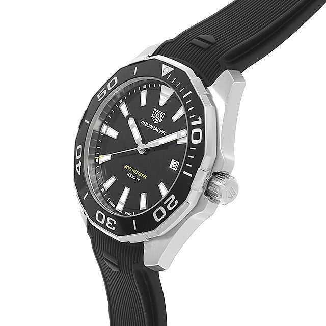 Tag Heuer Aquaracer Quartz Black Dial Black Rubber Strap Watch for Men -  WAY101A.FT6141