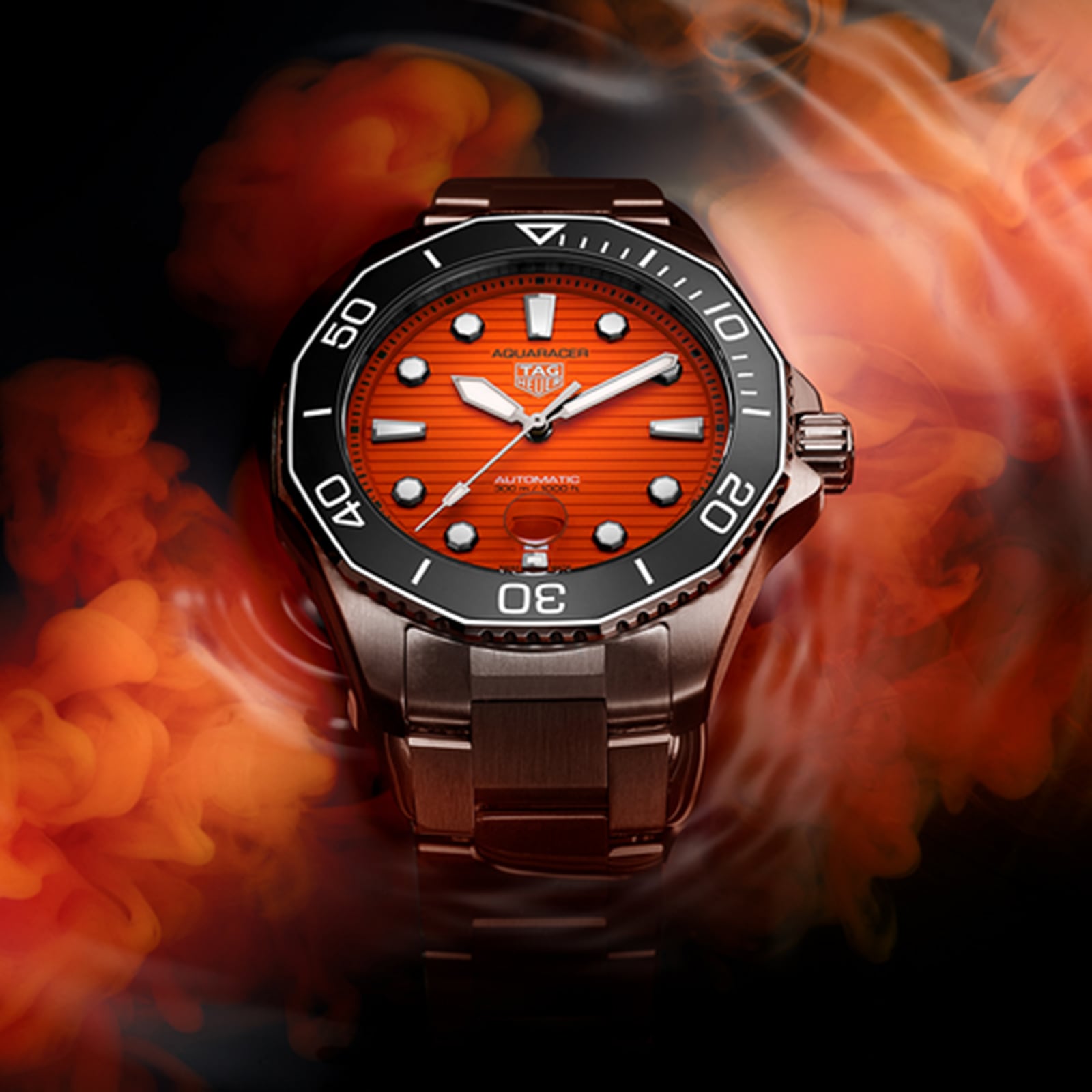 Tag Heuer Aquaracer Professional 300 43mm Orange Diver Mens Watch