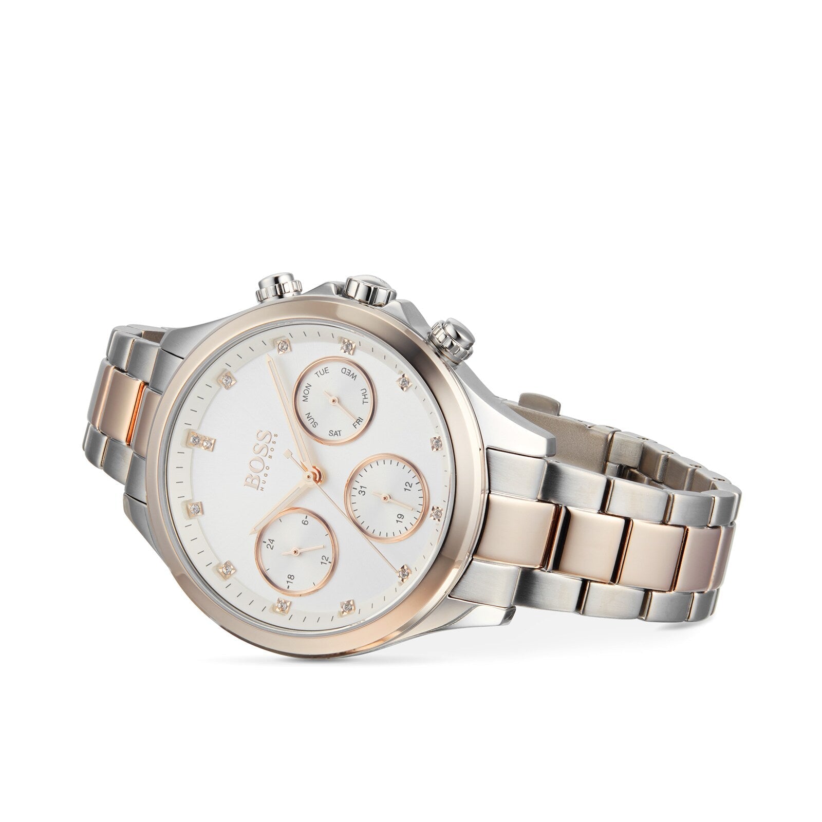 Hugo Boss Women's 1502564 Pandora Two-Tone Stainless Steel Watch with Rose Gold Accents