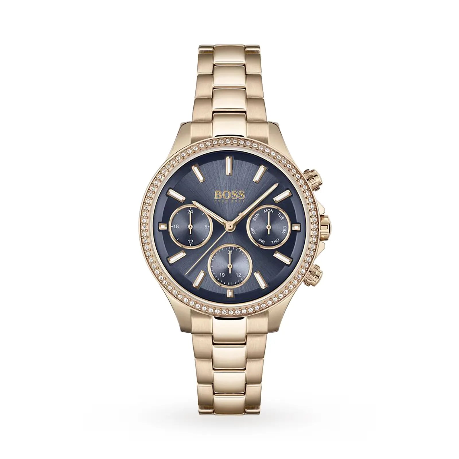 Hugo Boss Women's 1502566 Pandora Gold-Tone Stainless Steel Watch with Blue Dial