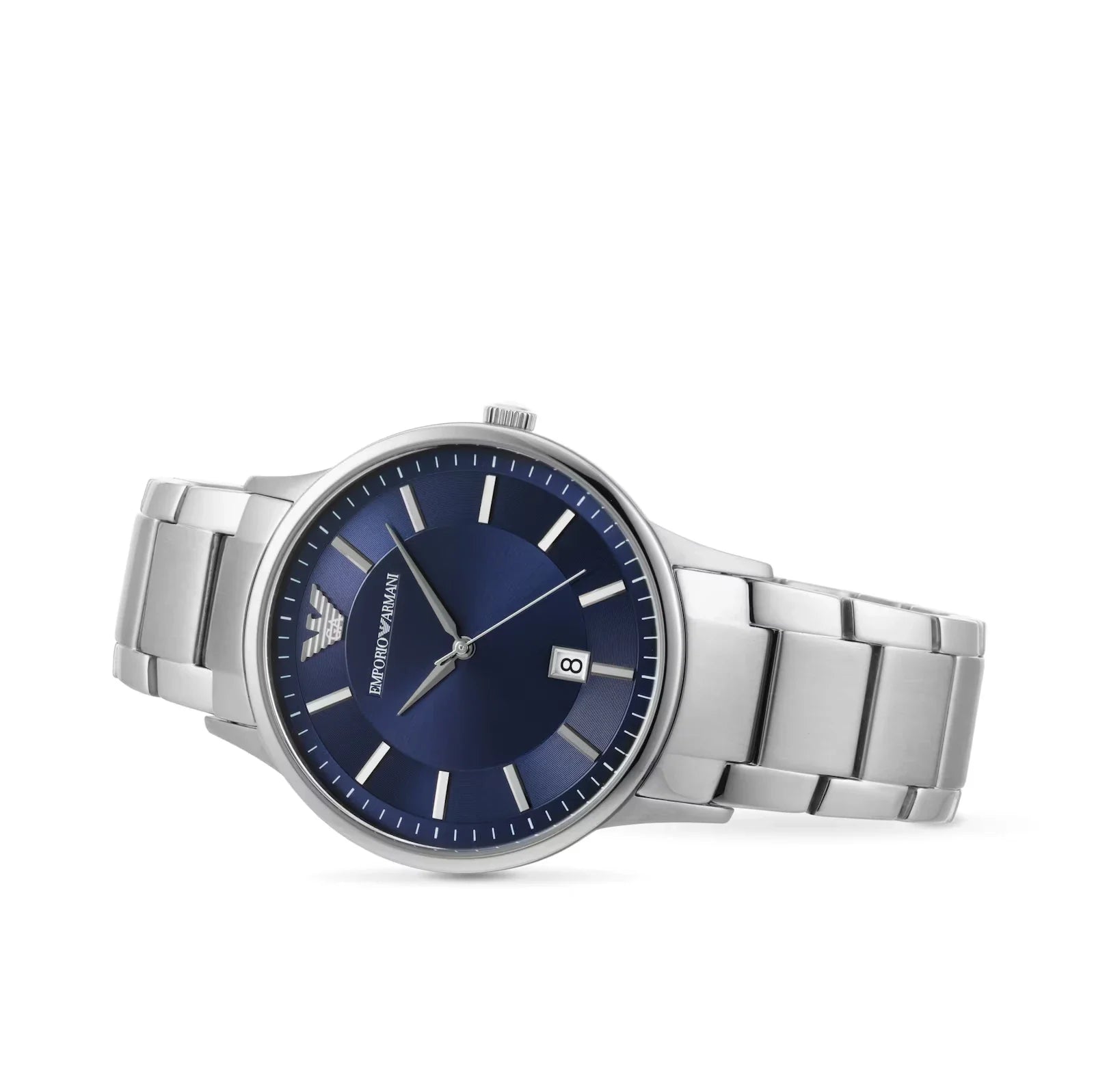 Emporio Armani Men's AR11180 Silver-Tone Stainless Steel Watch with Blue Dial