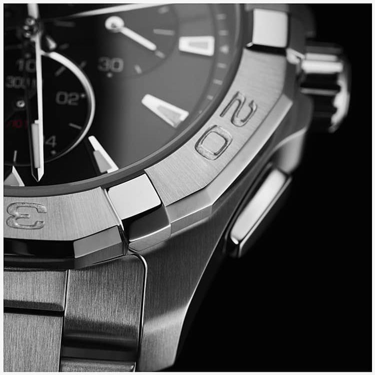 Tag Heuer Aquaracer Chronograph Black Dial Silver Steel Strap Watch for Men - CAY1110.BA0927