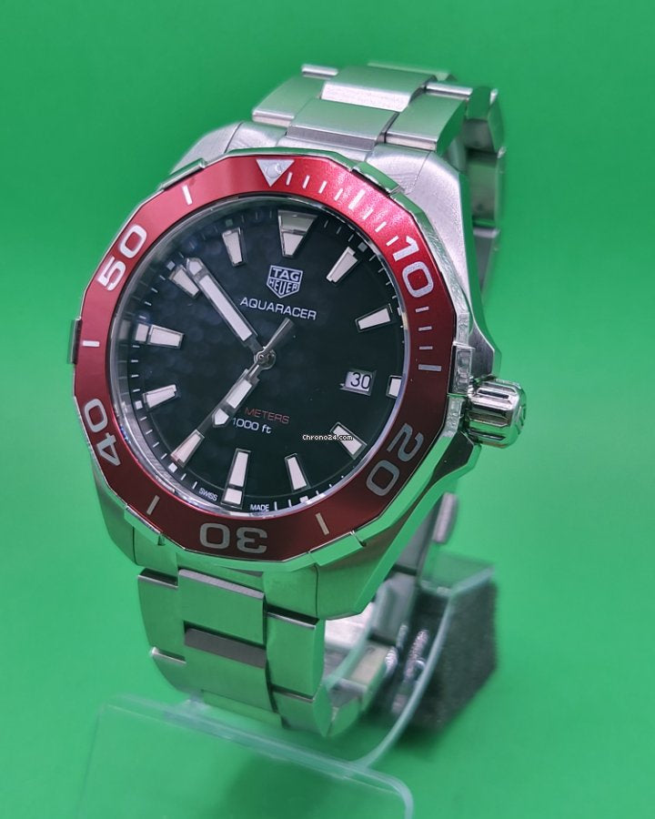 Tag Heuer Aquaracer Black Dial Silver Steel Strap Watch for Men - WAY101B.BA0746
