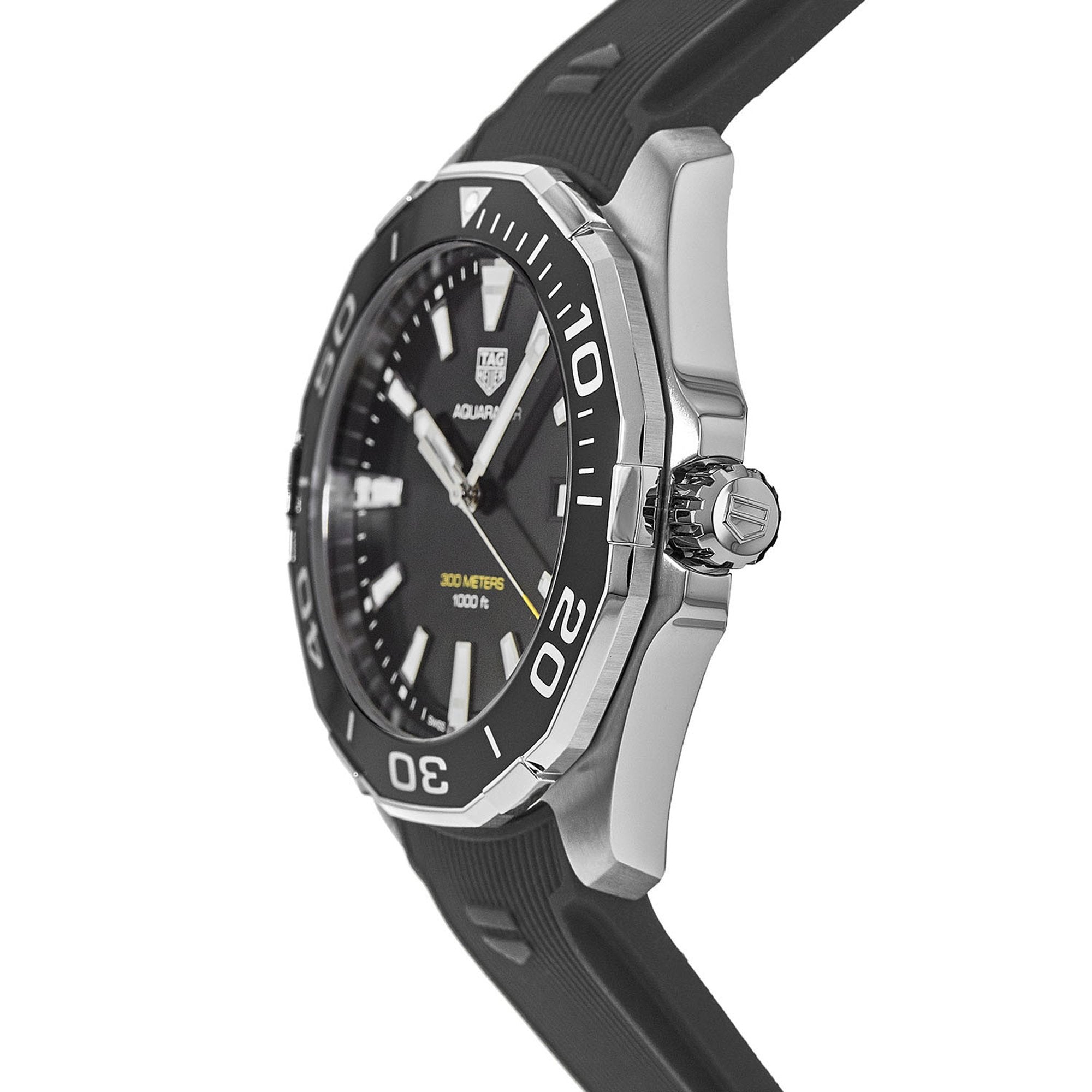 Tag Heuer Aquaracer Quartz Black Dial Black Rubber Strap Watch for Men -  WAY101A.FT6141