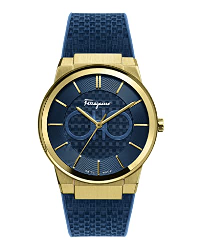 Salvatore Ferragamo Sapphire Blue Dial Blue Rubber Strap Watch for Men - SFHP00220