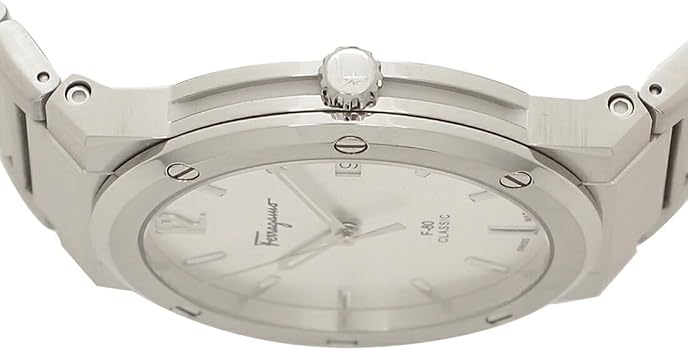 Salvatore Ferragamo F-80 Classic Silver Dial Silver Steel Strap Watch for Men - SFDT02223