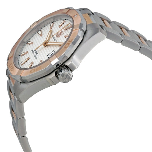 Tag Heuer Aquaracer Calibre 5 Automatic White Dial Two Tone Steel Strap Watch for Men - WAY2150.BD0911