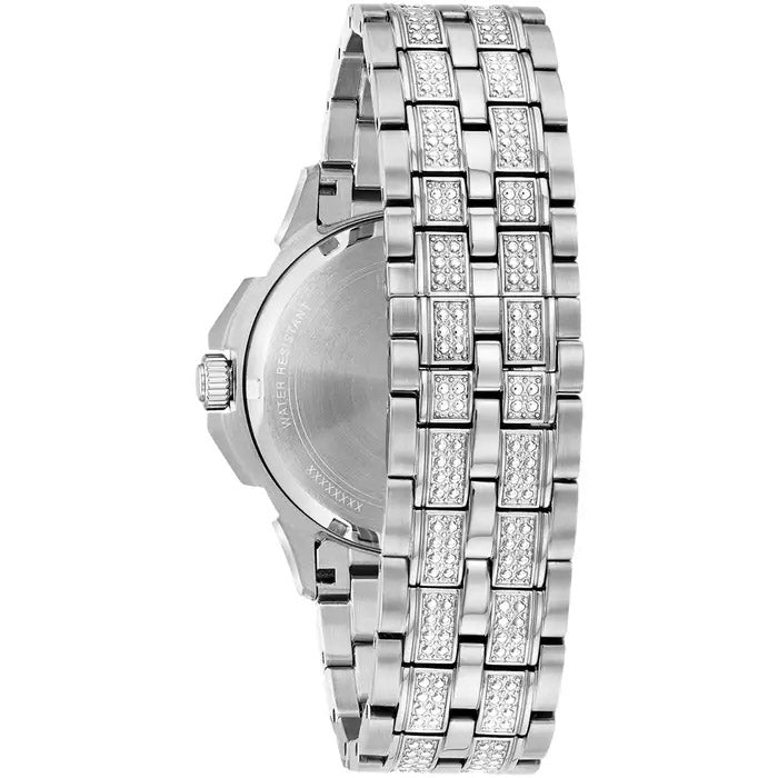 Bulova Crystal Men's Silver Watch 96C134