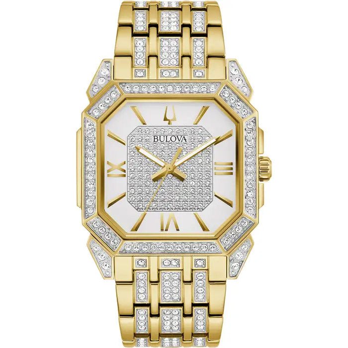 Bulova Crystal Men's White Watch 98A295