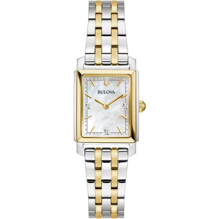 Ladies Sutton Two Tone Rectangle Watch 98P220