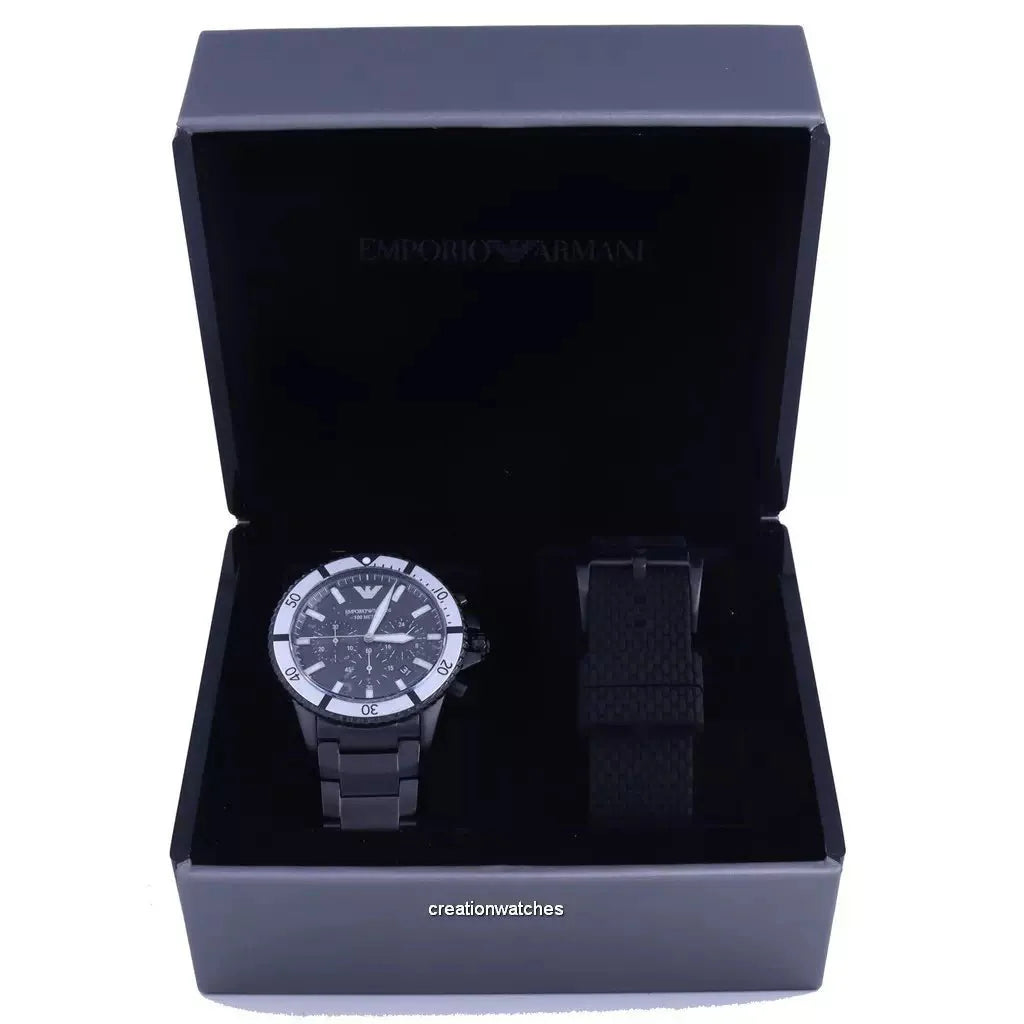 Emporio Armani Men's AR80050 Black Ion-Plated Stainless Steel Chronograph Watch