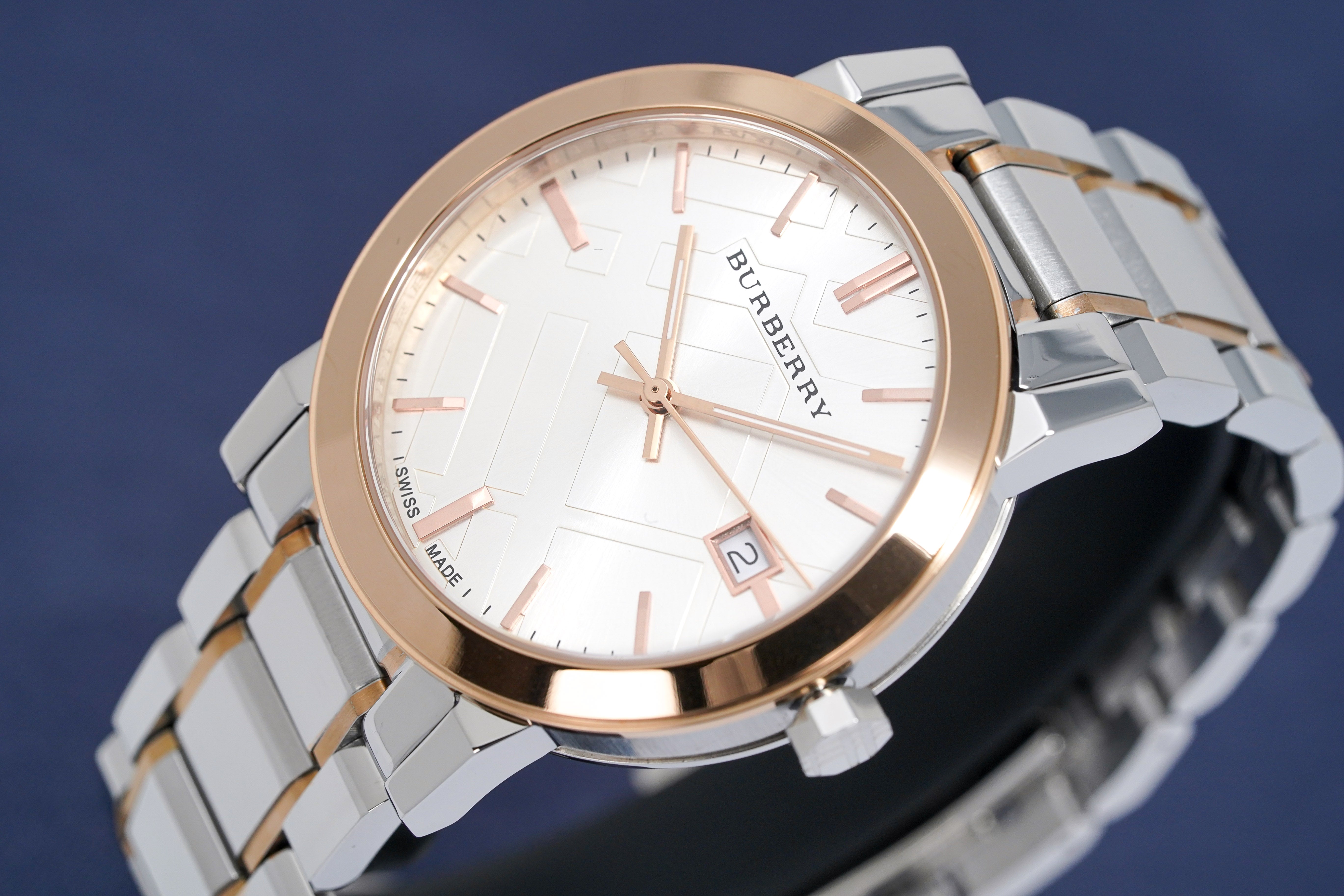 Burberry Unisex Watch The City 38mm Two Tone Rose Gold BU9006