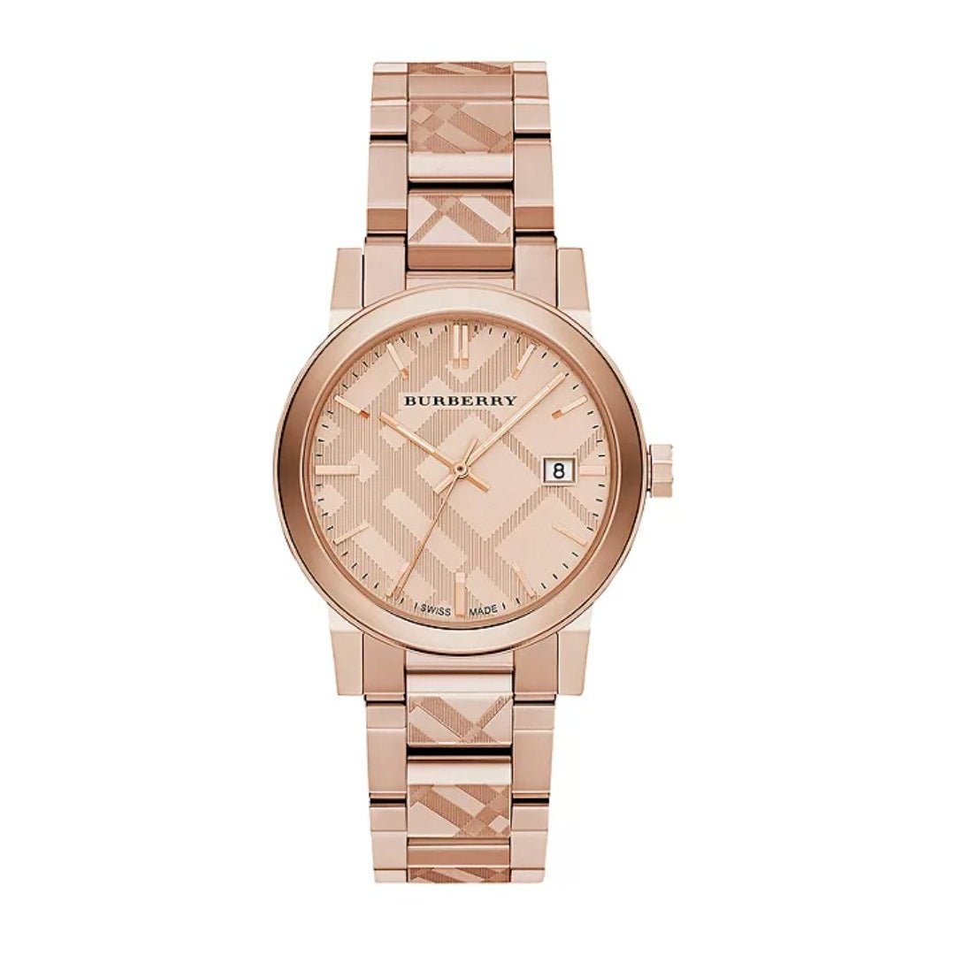 Burberry Unisex Watch The City 38mm Engraved Check Watch BU9039