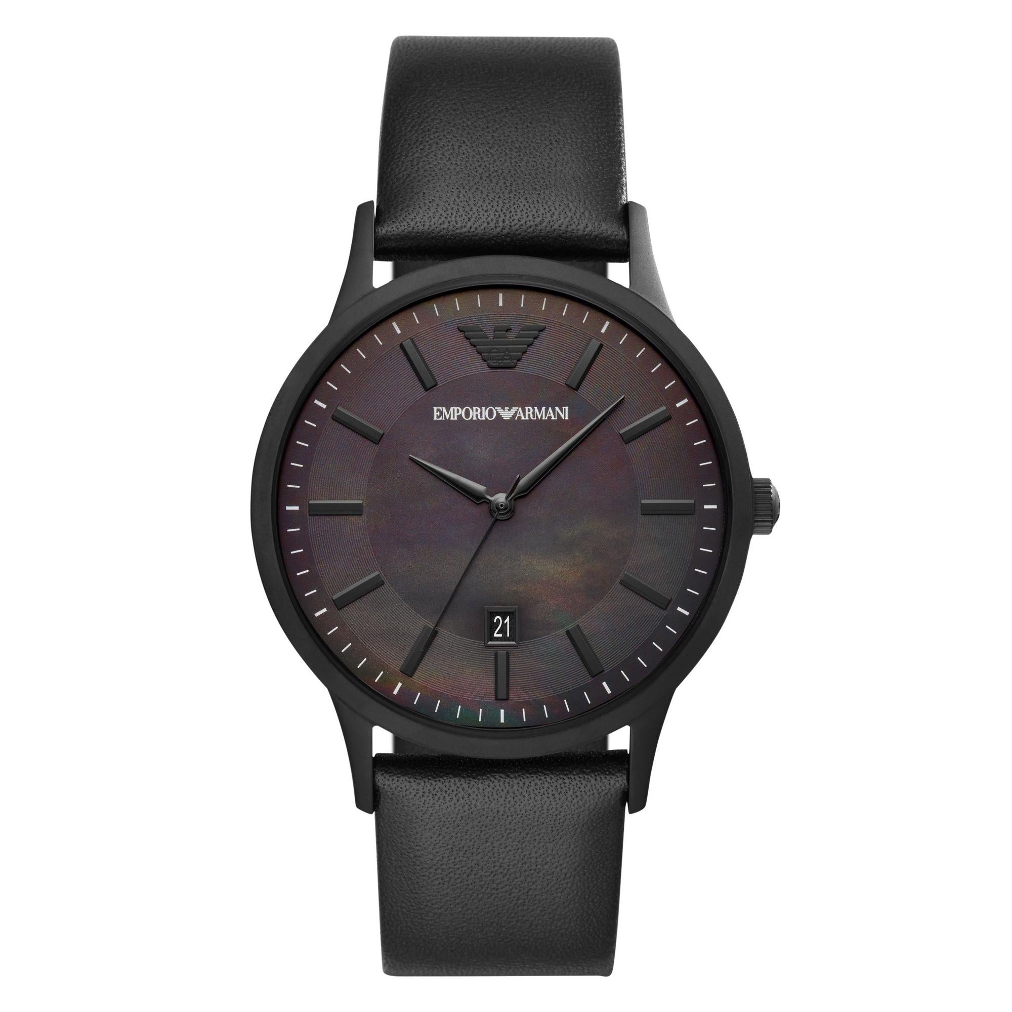 Emporio Armani Men's AR11276 Black Stainless Steel and Leather Watch