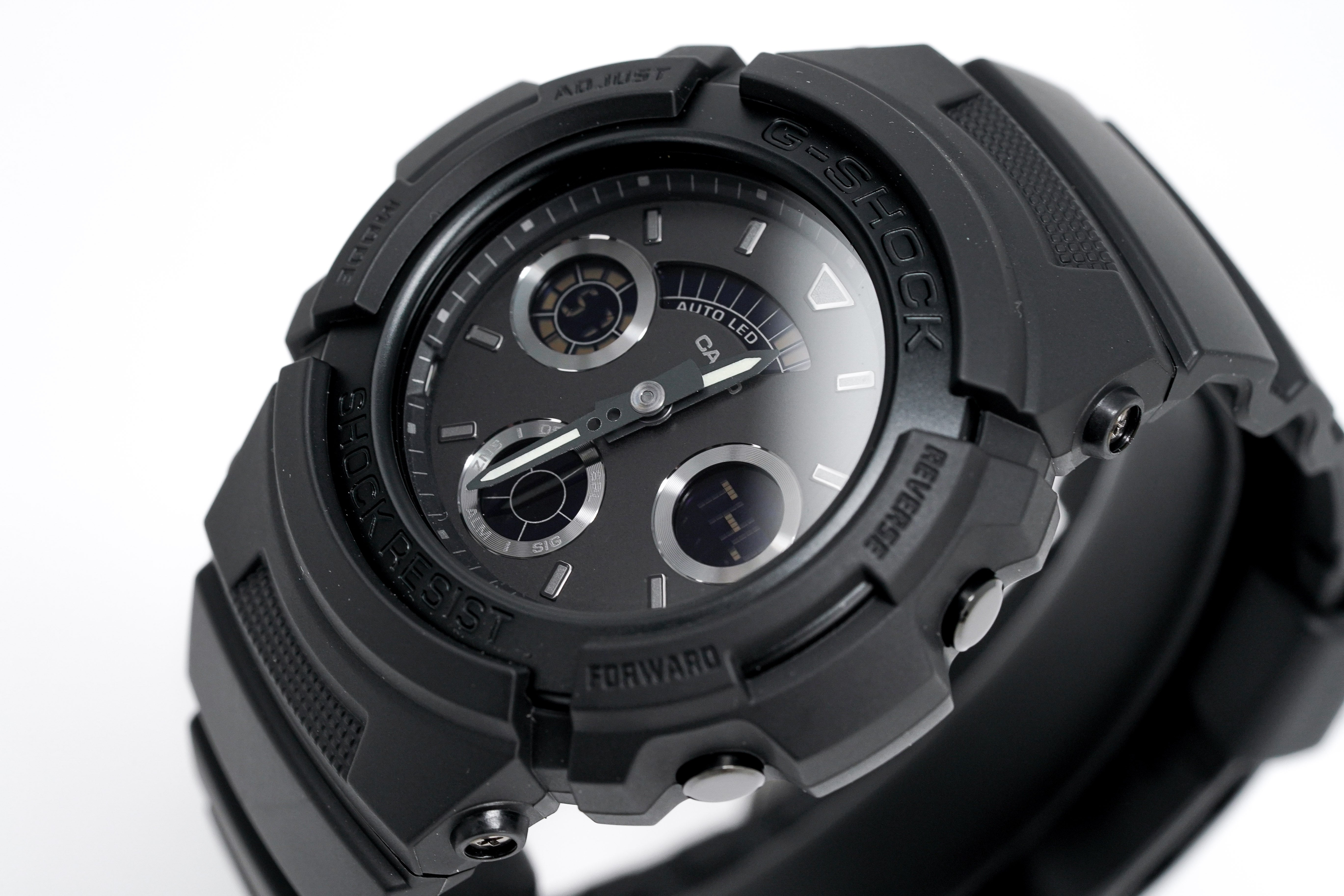 Casio G-Shock Watch Analogue-Digital Black on Black AW-591BB-1ADR