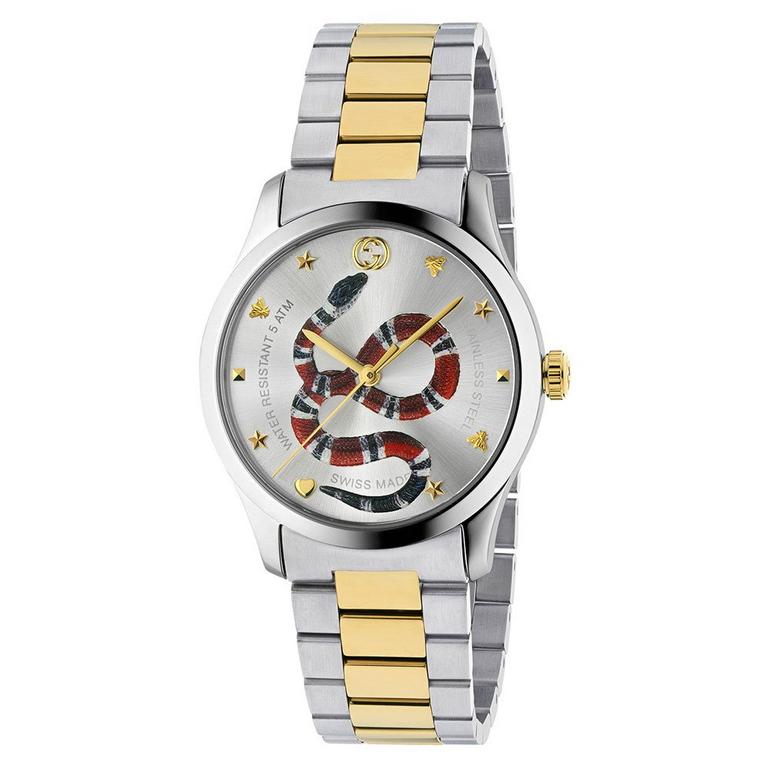 Gucci G-Timeless Snake Steel and Gold PVD Men's Watch - YA1264075