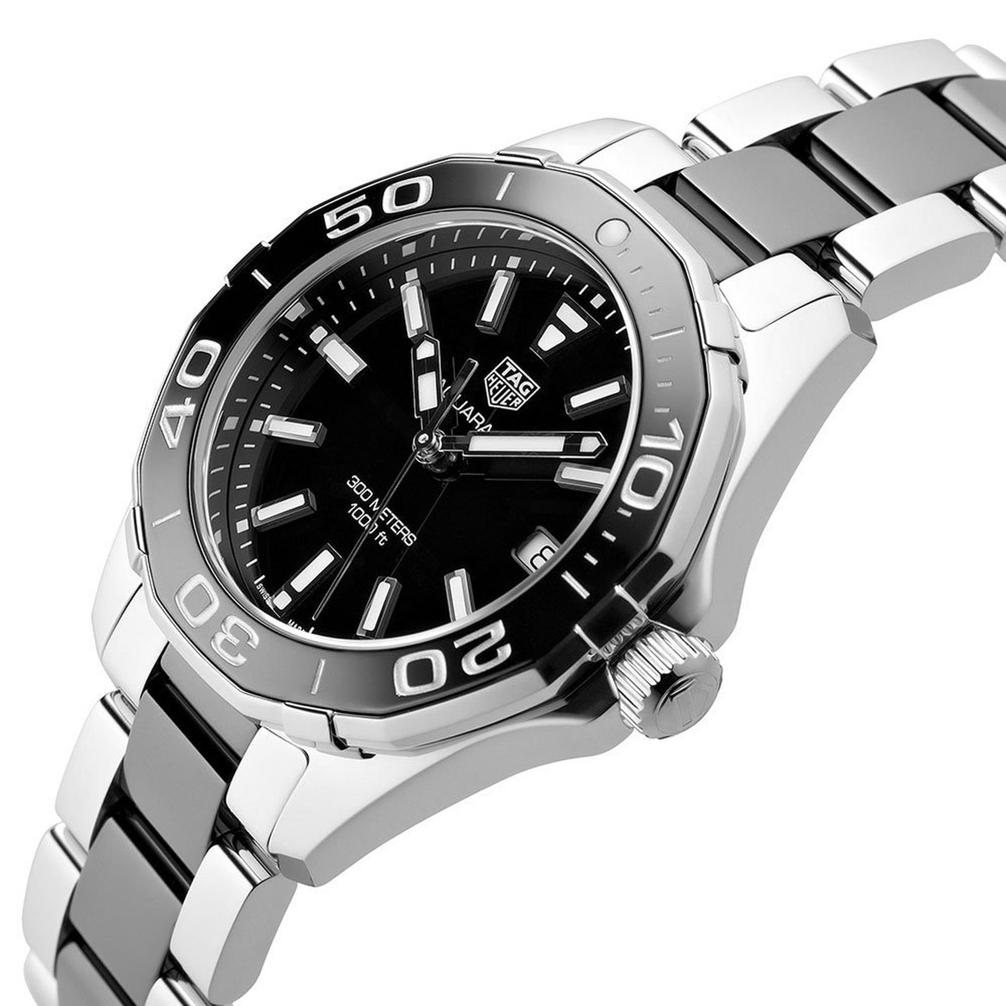 TAG Heuer Aquaracer Stainless Steel And Black Ceramic Ladies Watch