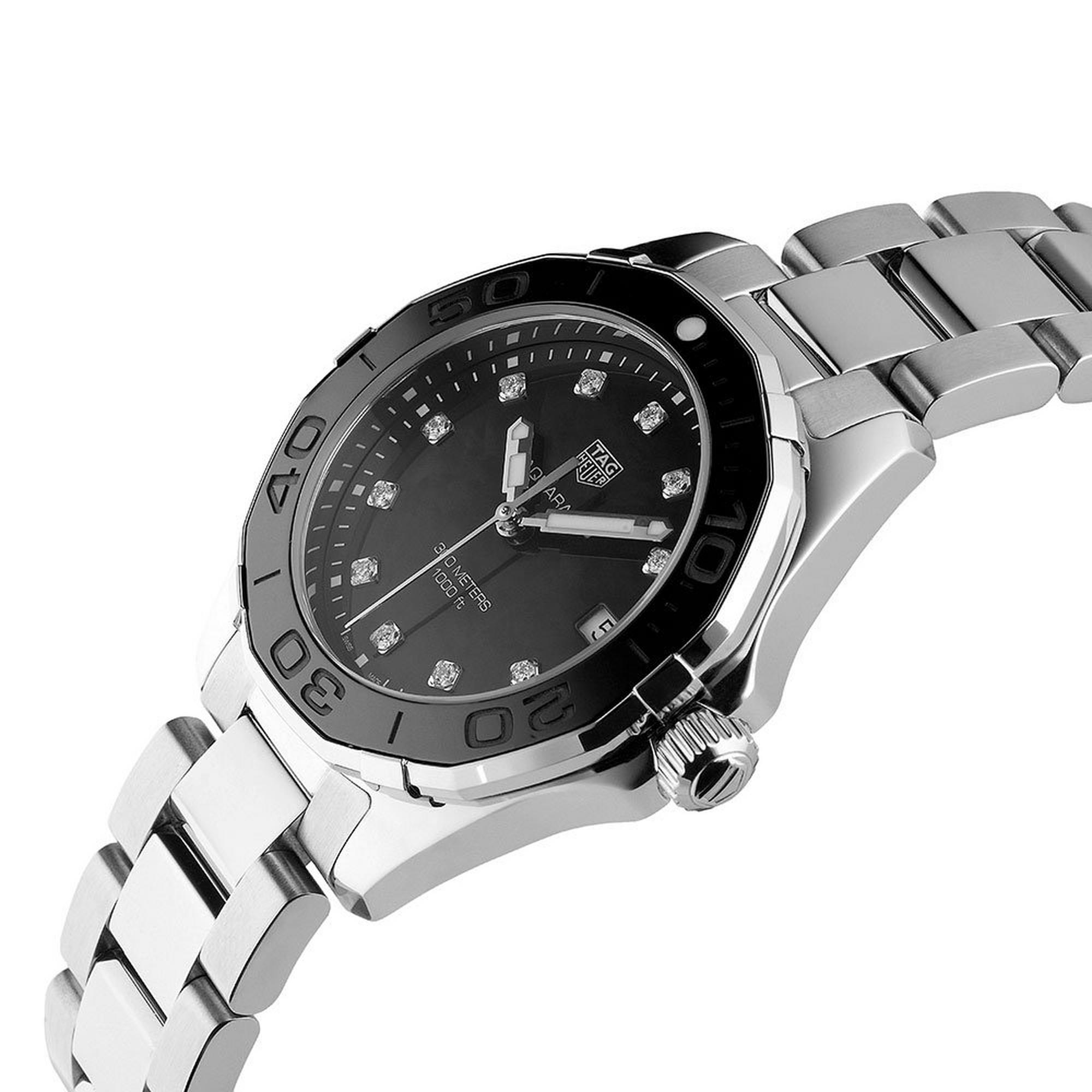 TAG Heuer Aquaracer WAY131M.BA0748 Ladies' Black Mother-of-Pearl Diamond Dial Diver Watch in Stainless Steel