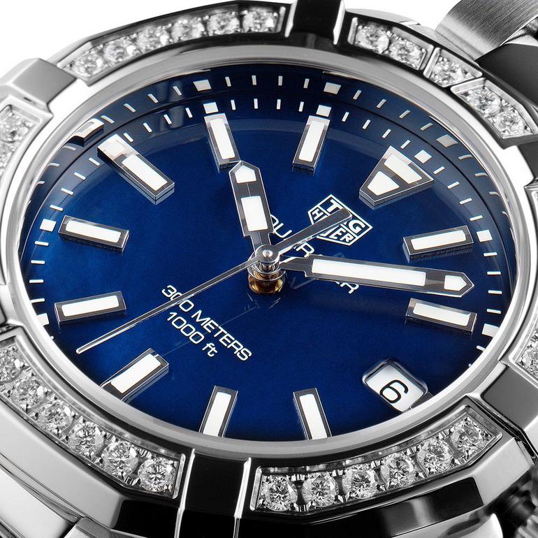 TAG Heuer Aquaracer WAY131N.BA0748 Ladies' Blue Mother-of-Pearl Dial Diamond Bezel Diver Watch