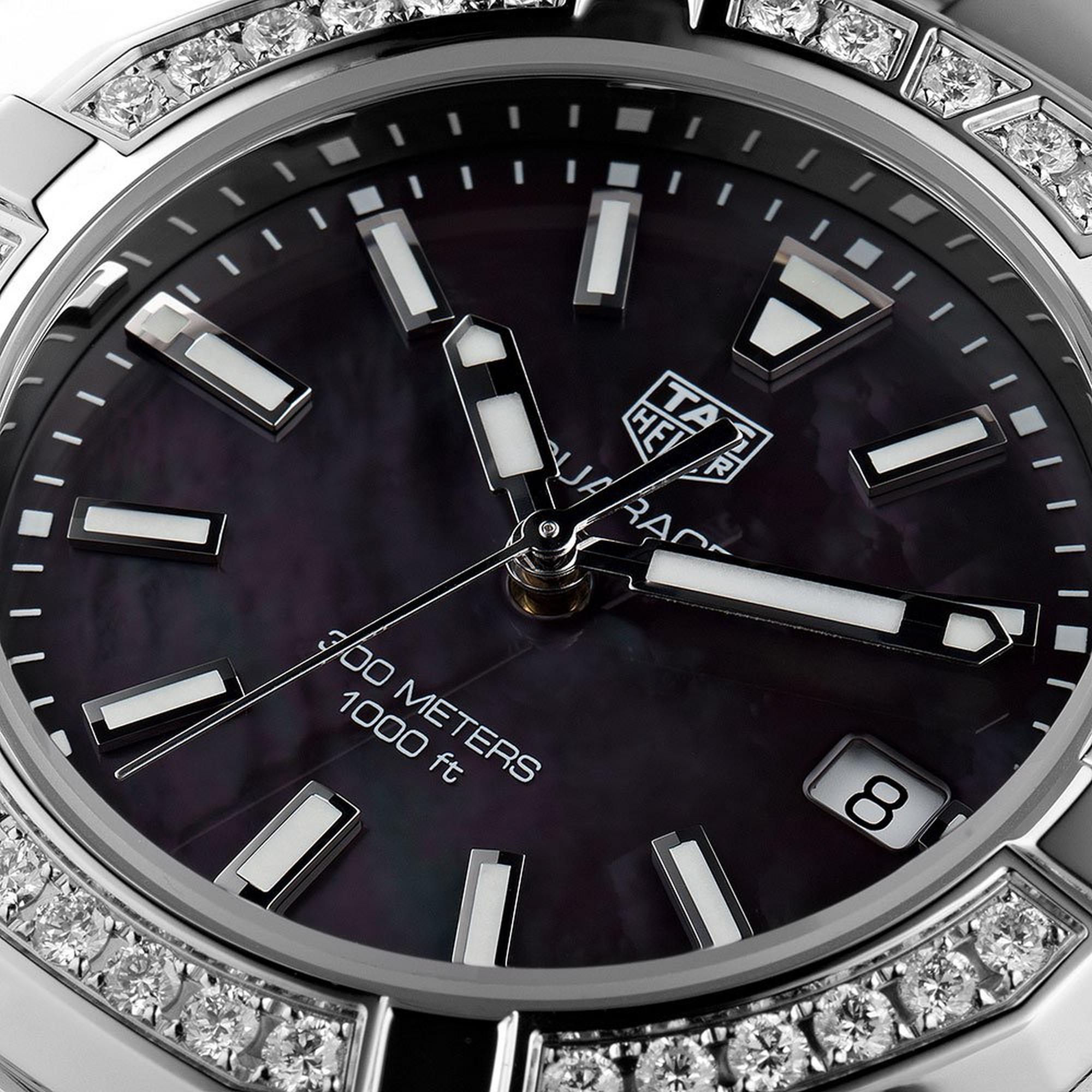 TAG Heuer Aquaracer WAY131P.BA0748 Ladies' Black Mother-of-Pearl Dial Diamond Bezel Diver Watch