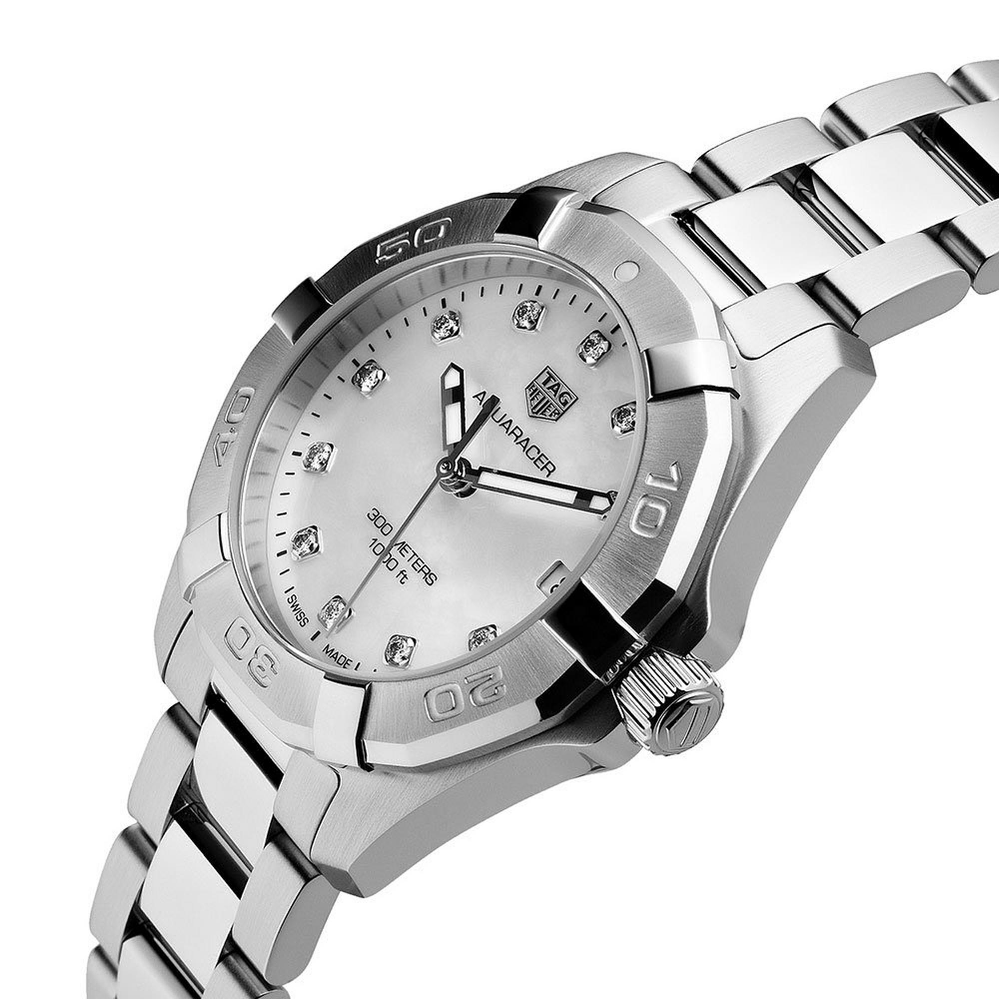 TAG Heuer Aquaracer WBD1314.BA0740 Ladies' Mother-of-Pearl Dial Diamond Diver Watch in Stainless Steel