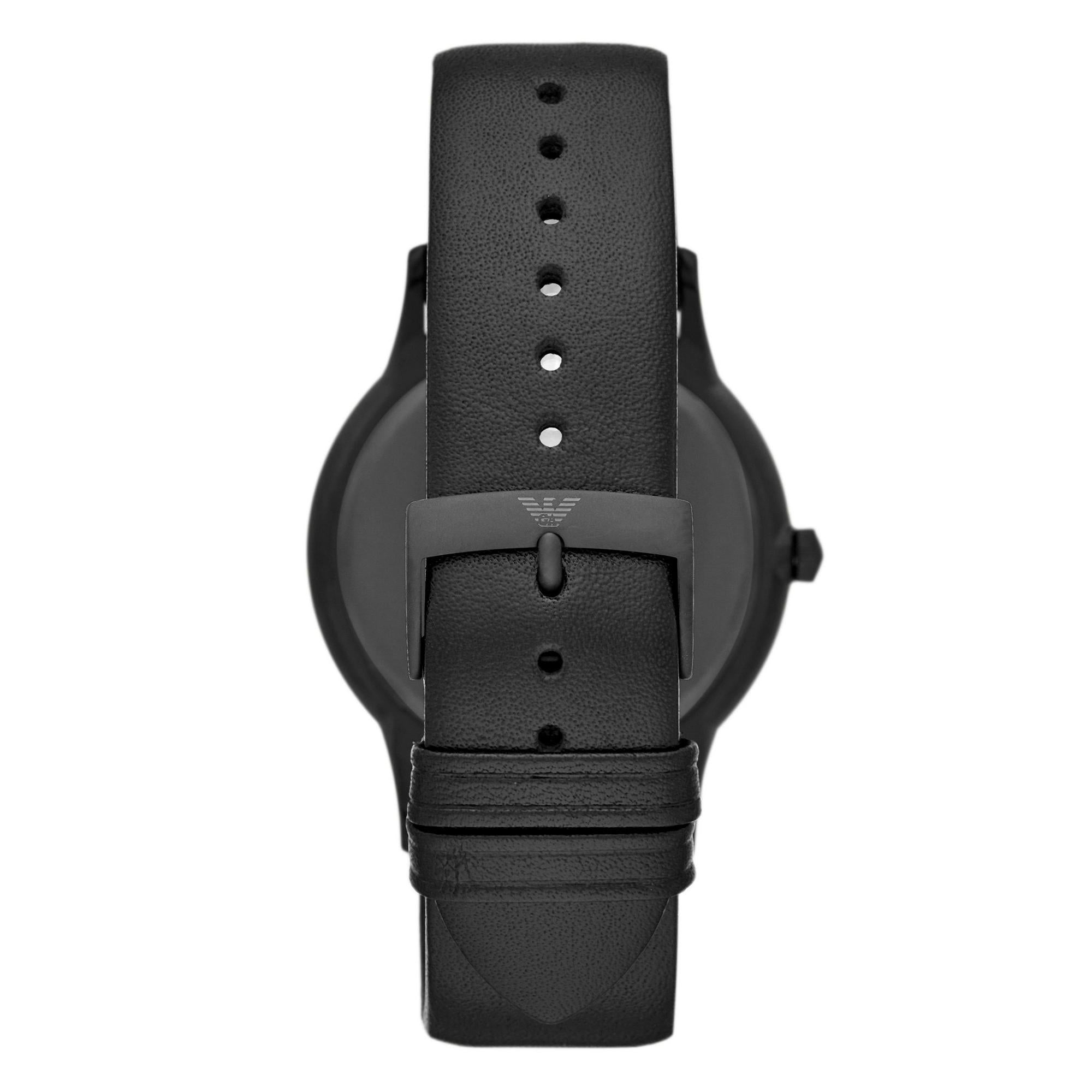 Emporio Armani Men's AR11276 Black Stainless Steel and Leather Watch