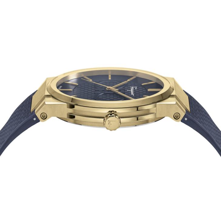 Salvatore Ferragamo Sapphire Blue Dial Blue Rubber Strap Watch for Men - SFHP00220