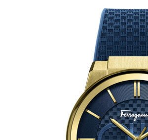 Salvatore Ferragamo Sapphire Blue Dial Blue Rubber Strap Watch for Men - SFHP00220