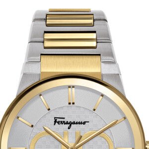 Salvatore Ferragamo Sapphire Silver Dial Two Tone Steel Strap Watch for Men - SFHP00520