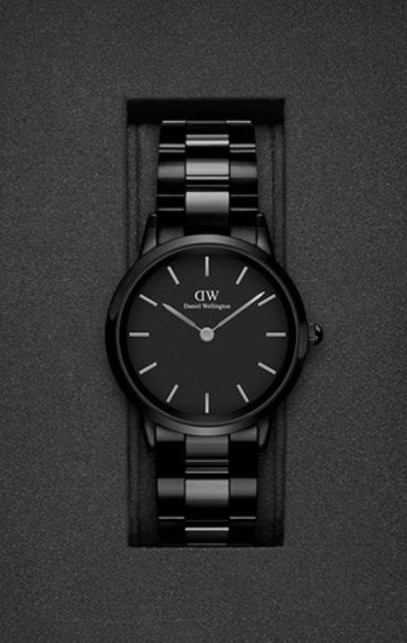 Daniel Wellington ladies Black Iconic Link Ceramic Watch DW00100414