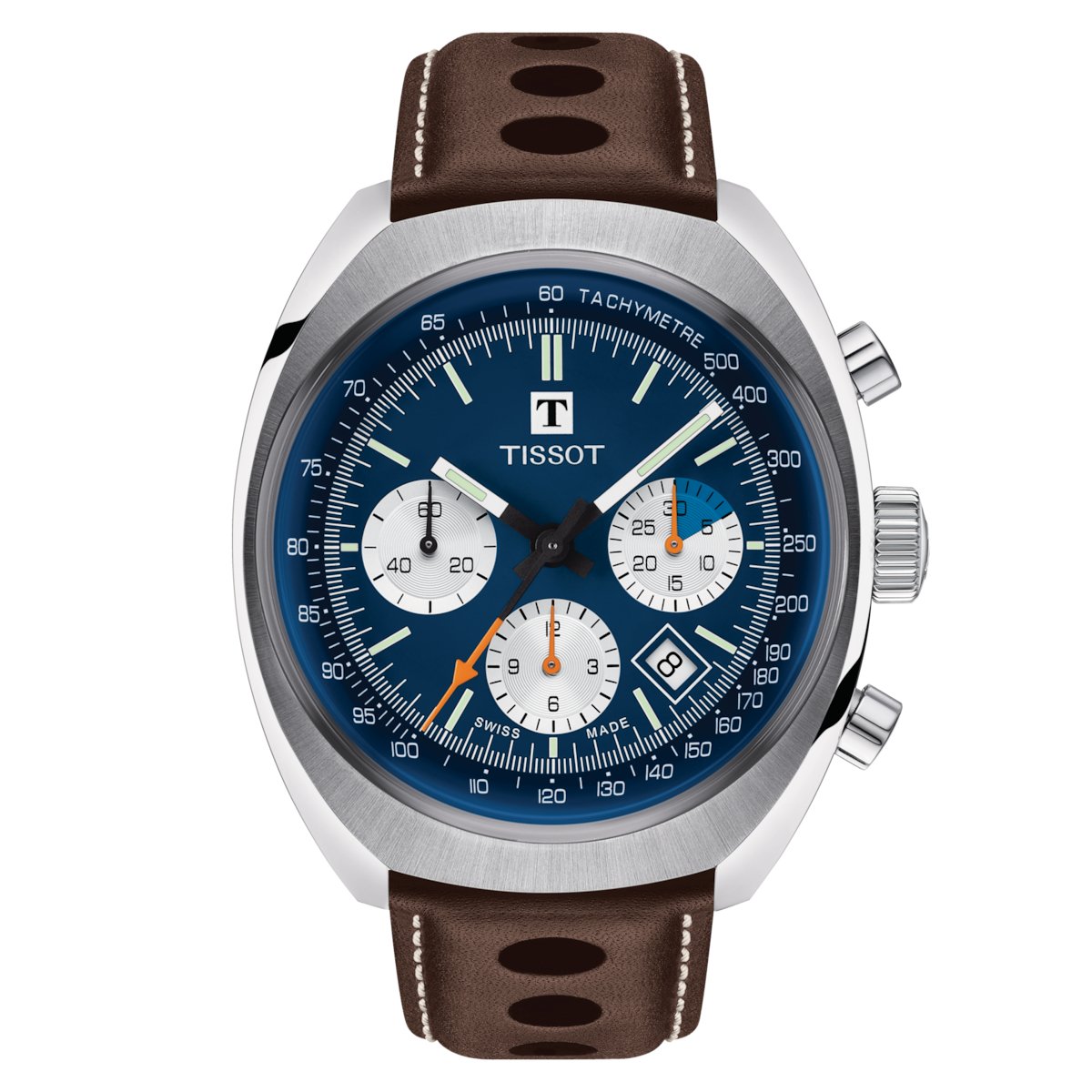 Tissot Men's Watch T-Heritage 1973 Chronograph 43mm Blue Brown T1244271604100