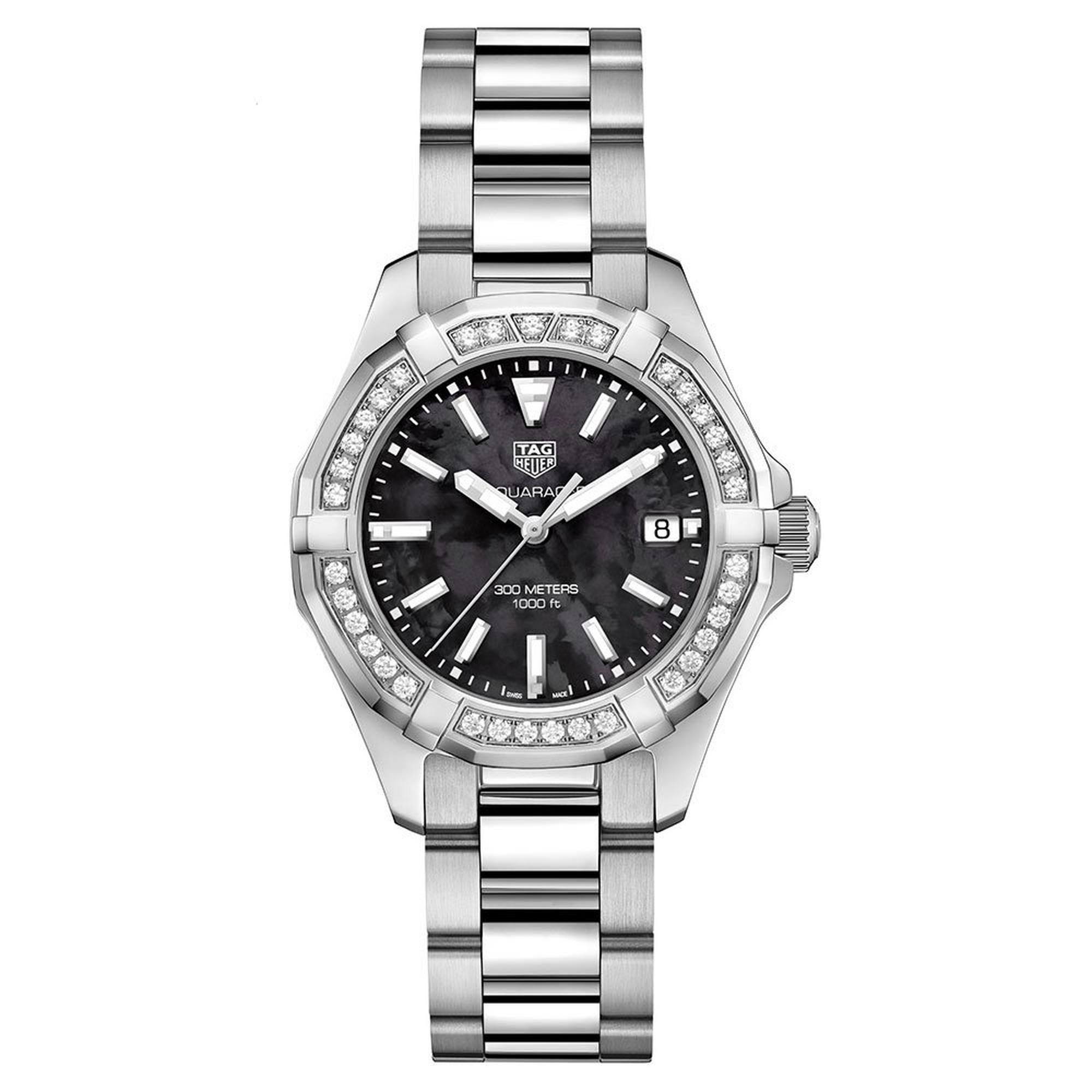 TAG Heuer Aquaracer WAY131P.BA0748 Ladies' Black Mother-of-Pearl Dial Diamond Bezel Diver Watch