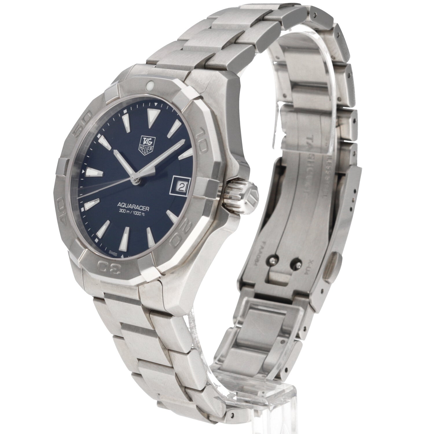 Tag Heuer Aquaracer Quartz Blue Dial Silver Steel Strap Watch for Men - WAY1112.BA0928