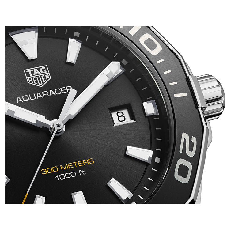Tag Heuer Aquaracer Quartz Black Dial Black Rubber Strap Watch for Men -  WAY101A.FT6141
