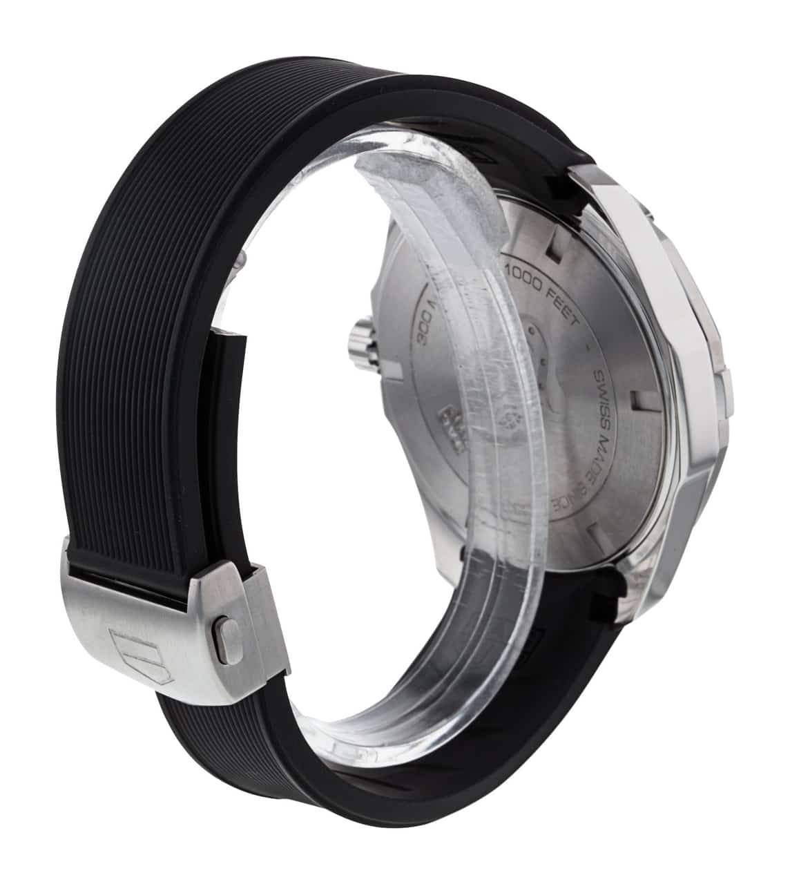 Tag Heuer Aquaracer Quartz Black Dial Black Rubber Strap Watch for Men -  WAY101A.FT6141