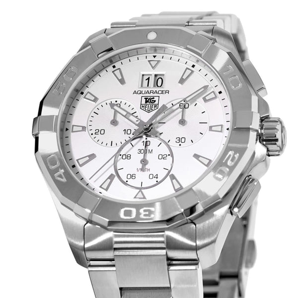 Tag Heuer Aquaracer White Dial Silver Steel Strap Watch for Men - CAY1111.BA0927