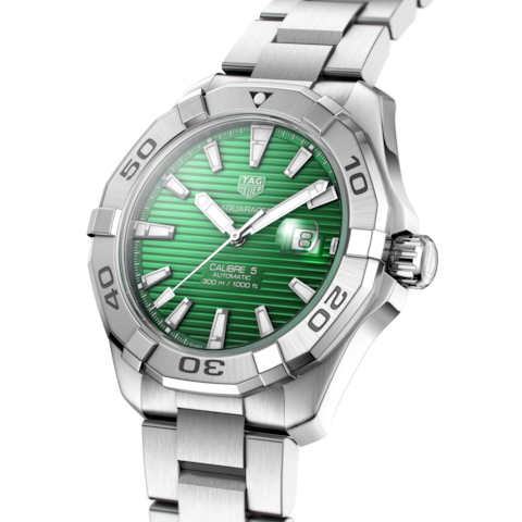 TAG Heuer Aquaracer Calibre 5 Automatic Green Dial Watch - WAY2015.BA0927