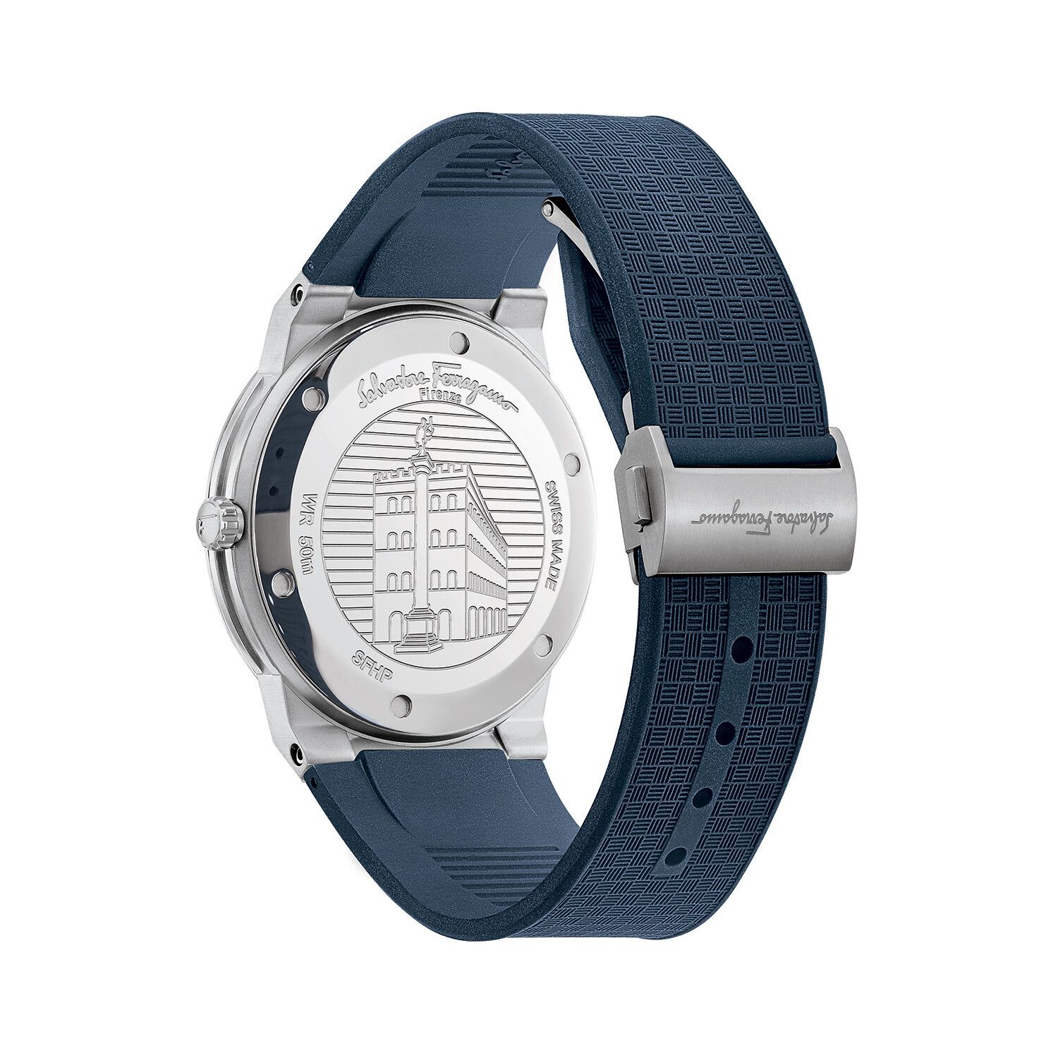 Salvatore Ferragamo Sapphire Blue Dial Blue Silicone Strap Watch for Men - SFHP00120