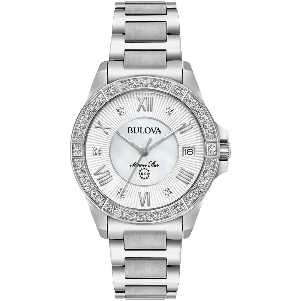 Bulova Marine Star Ladies Silver Watch 96R232