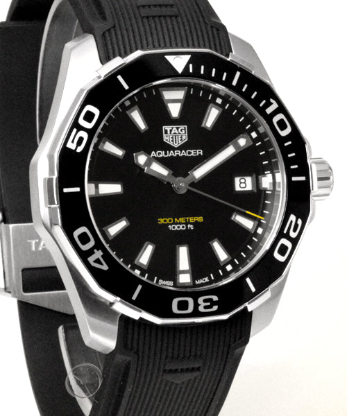 Tag Heuer Aquaracer Black Dial Black Rubber Strap Watch for Men - WAY111A.FT6151