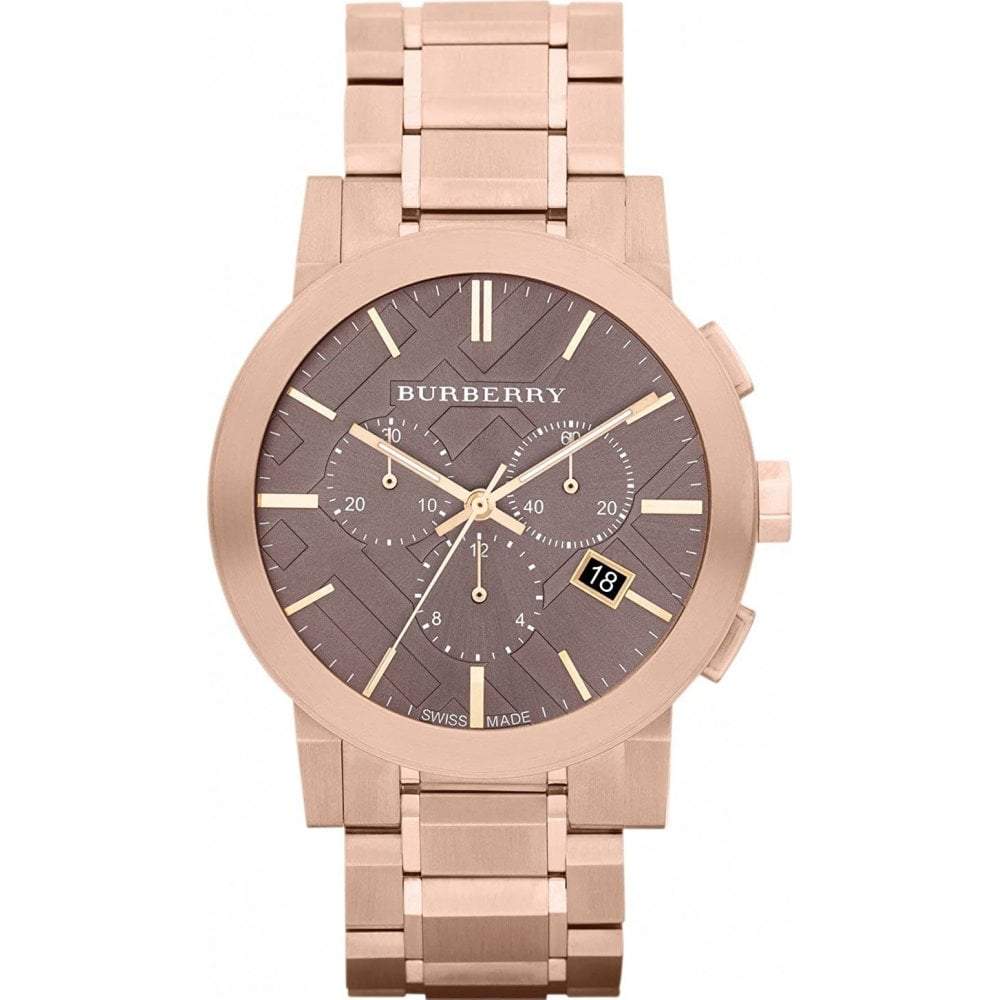 Burberry Men's Watch Chronograph The City 42mm Rose Gold BU9353