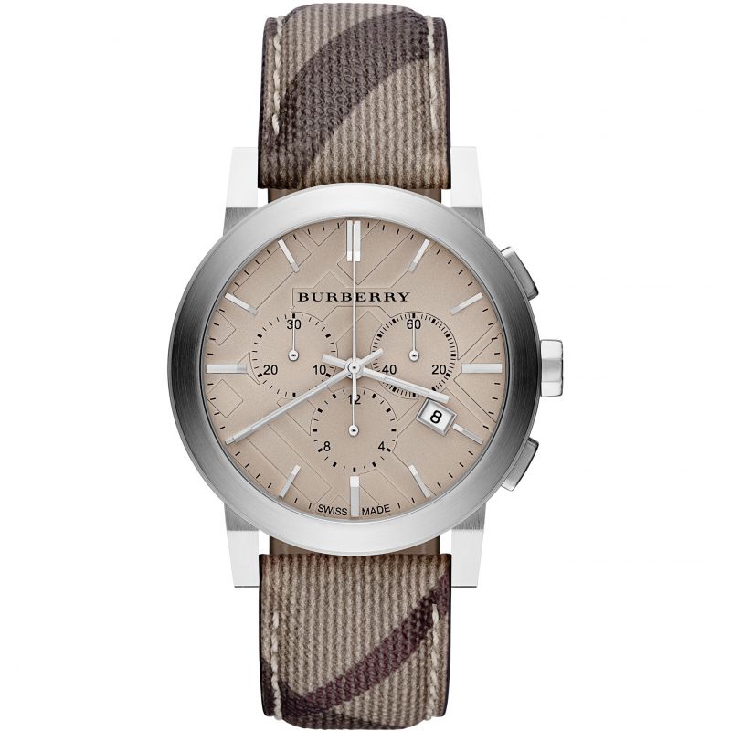 Burberry Men's Watch Chronograph The City Smoke Check BU9361