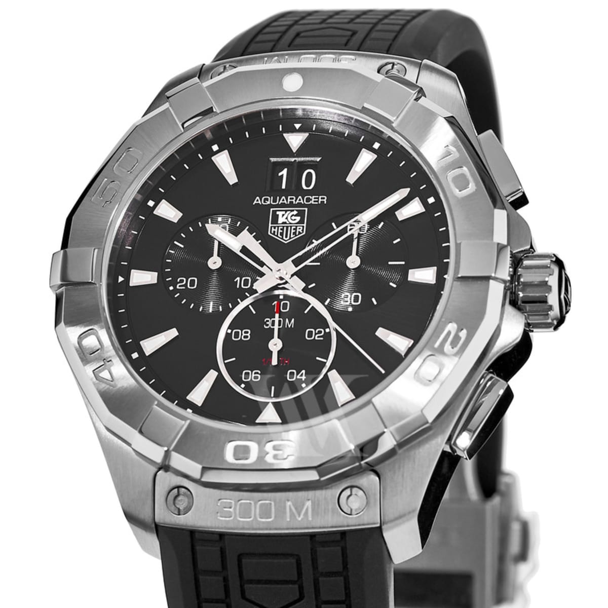 Tag Heuer Aquaracer Chronograph Black Dial Black Rubber Strap Watch for Men - CAY1110.FT6041