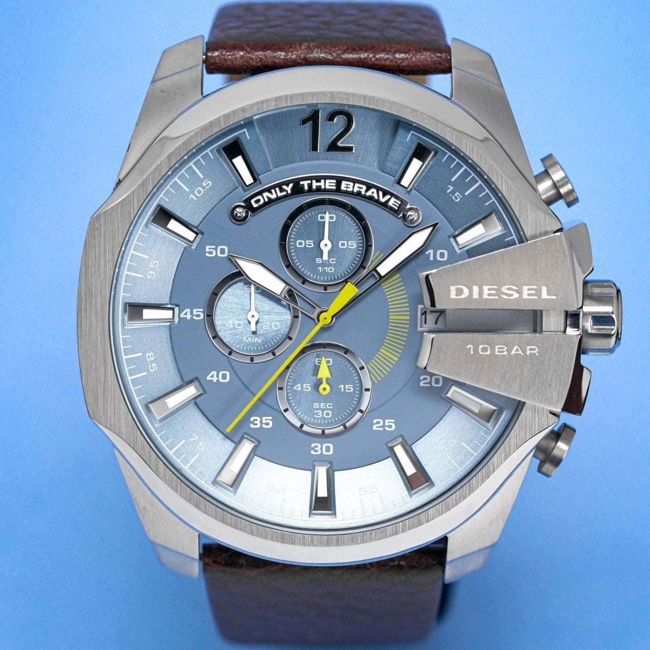 Diesel DZ4281 Men's Chronograph Mega Chief Blue Brown Watch