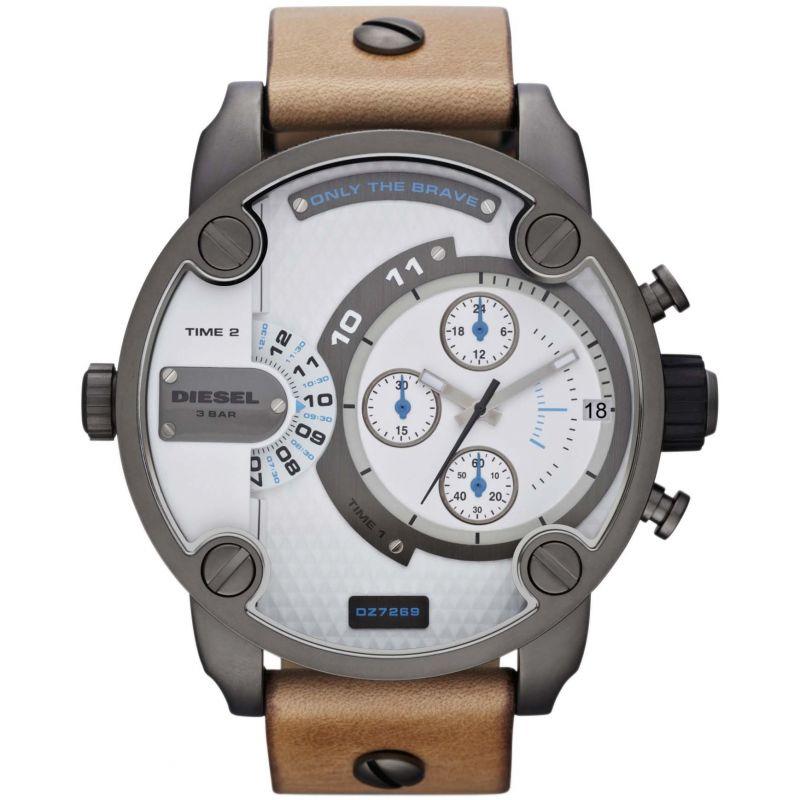 Diesel DZ7269 Men's Chronograph Little Daddy White Brown Watch