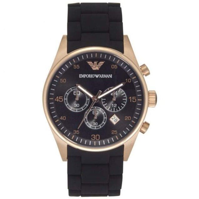 Emporio Armani AR5906 Ladies Sportivo Chronograph Rose Gold PVD Watch