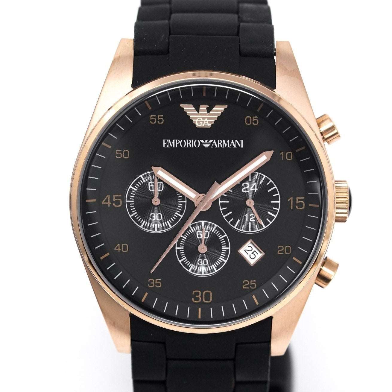 Emporio Armani AR5906 Ladies Sportivo Chronograph Rose Gold PVD Watch