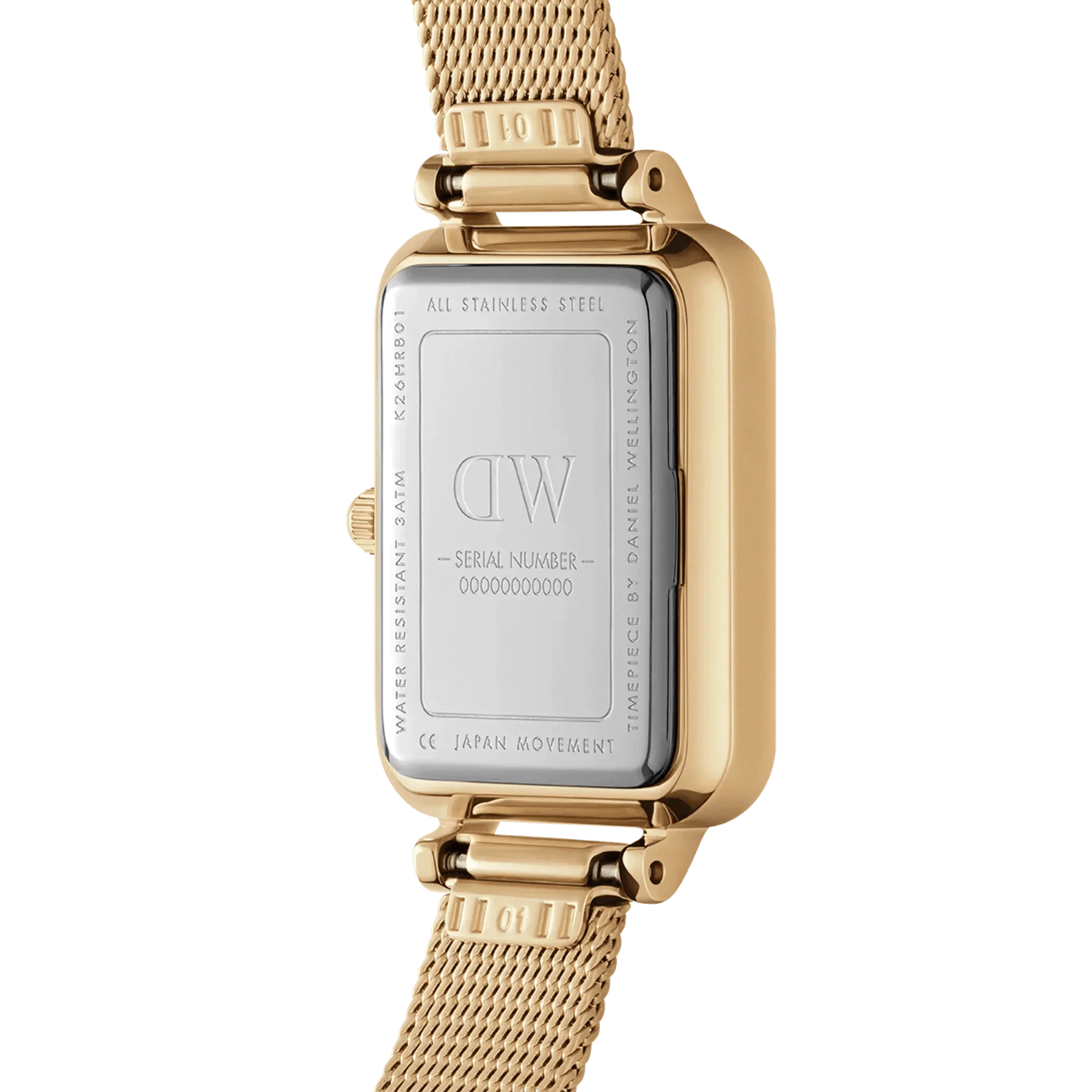 Daniel Wellington Quadro Pressed Evergold Ladies White Watch DW00100556