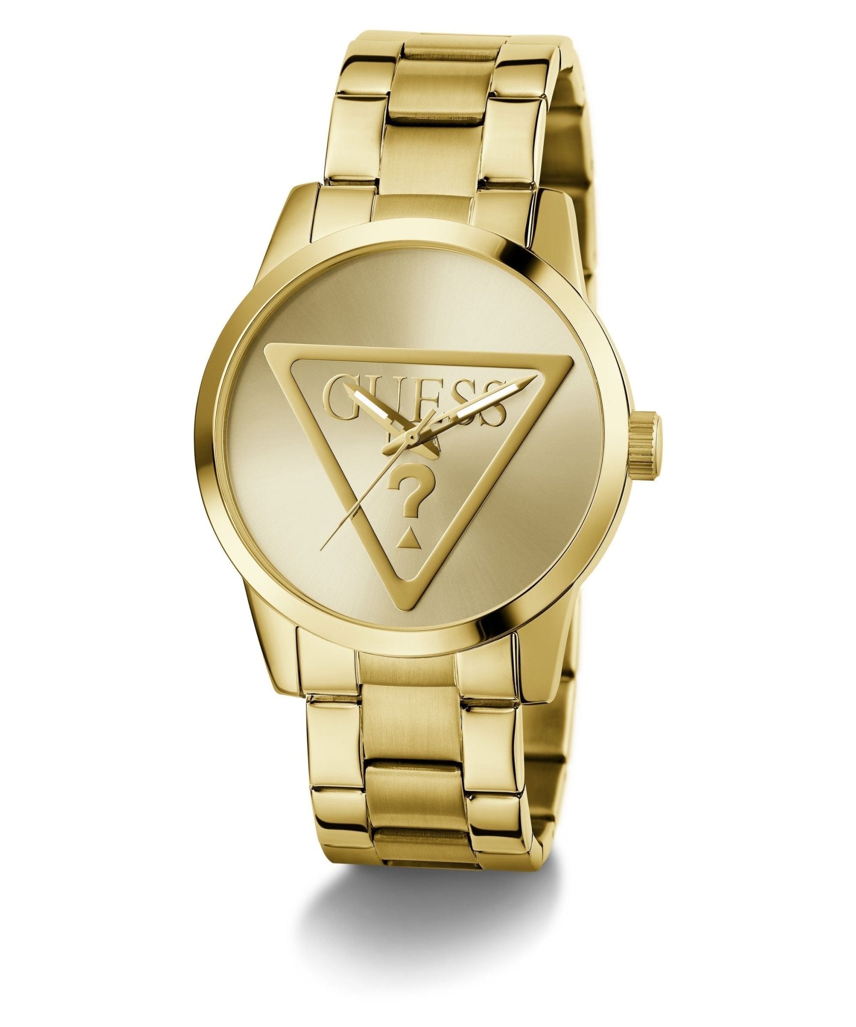 Guess Gents Badge Gold Tone Stainless Steel Watch GW0782G1