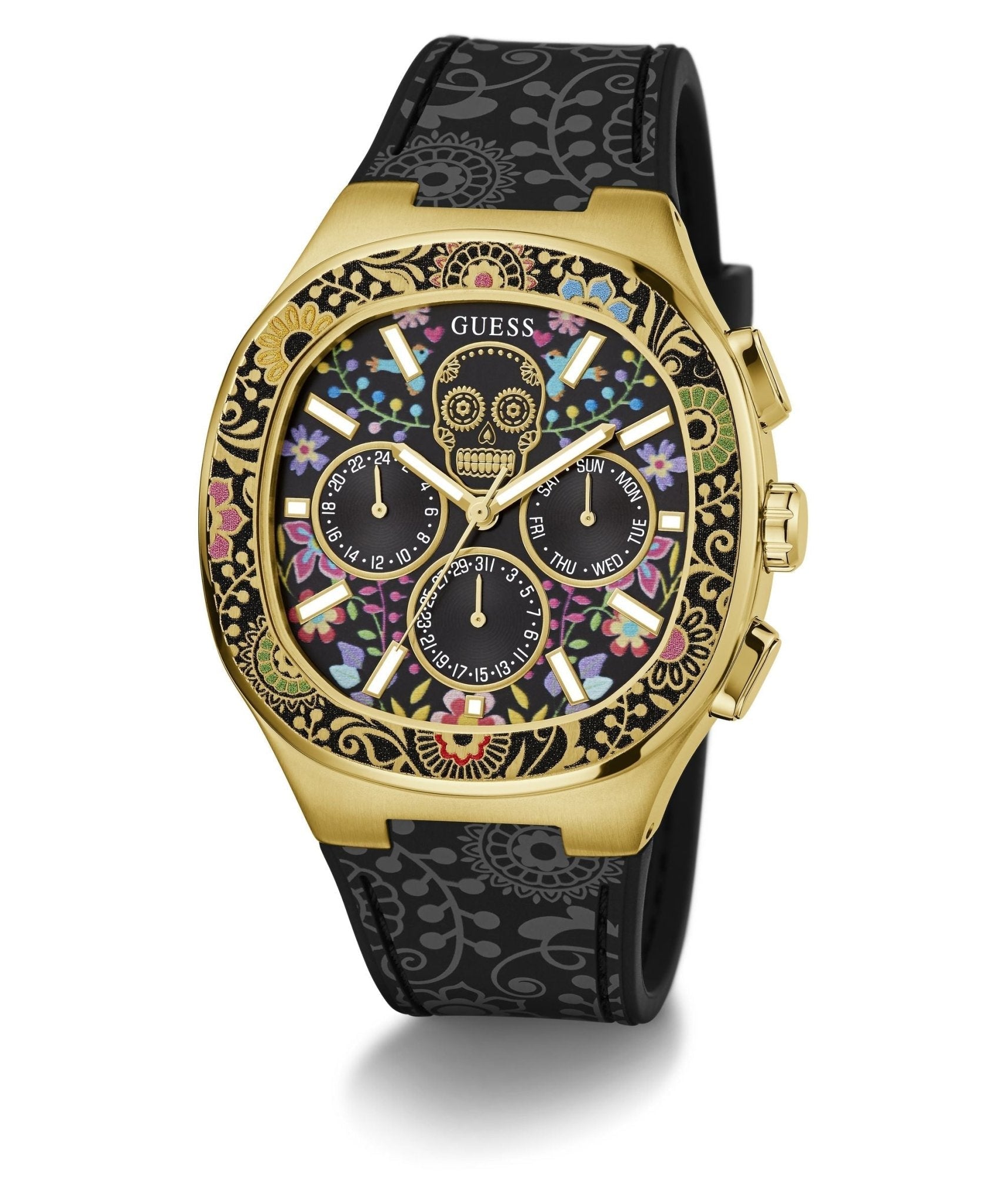 Guess Gents Catrin Gold Tone Silicone Watch GW0784G1